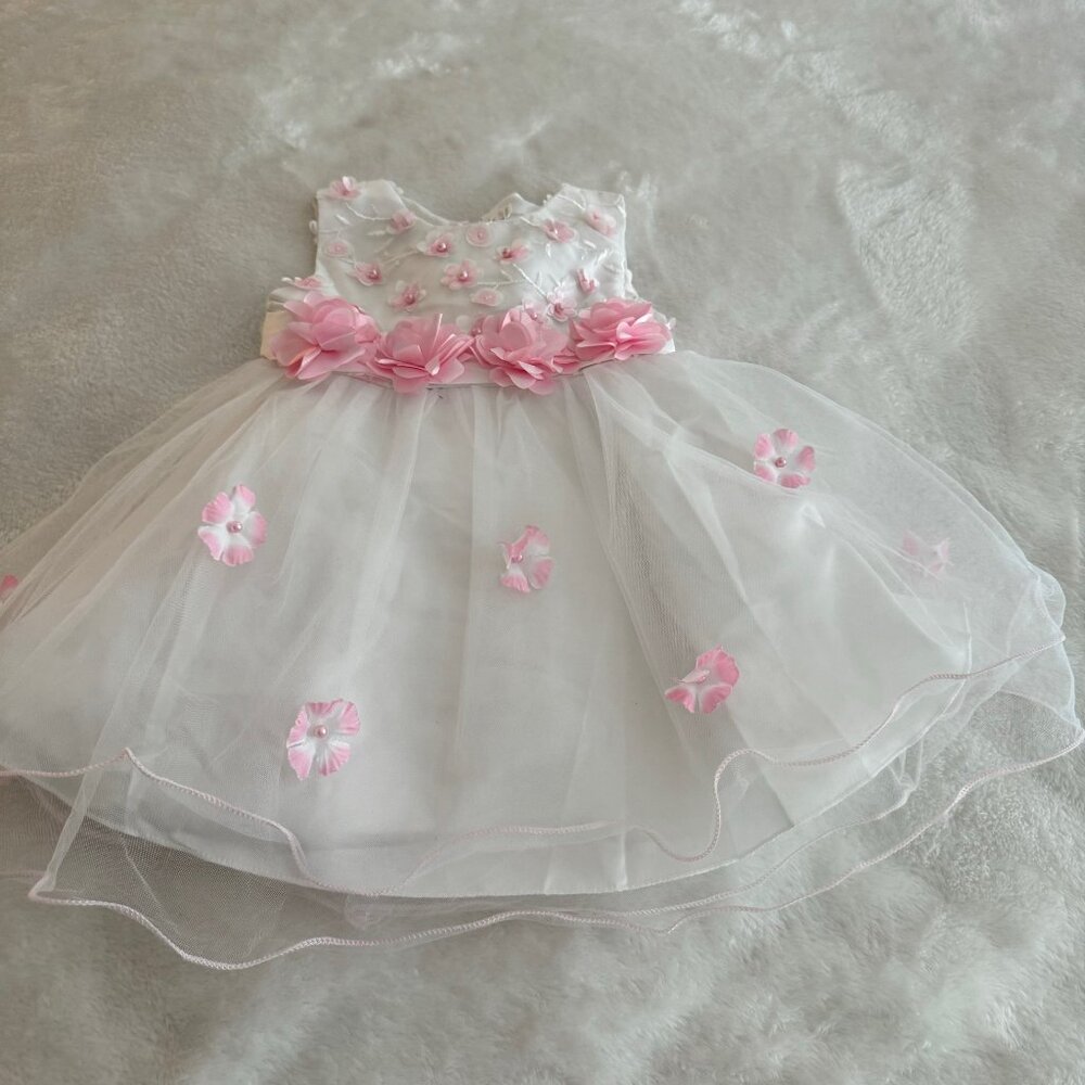 White Formal with Embroidery and Embellishments Size 12 Months**